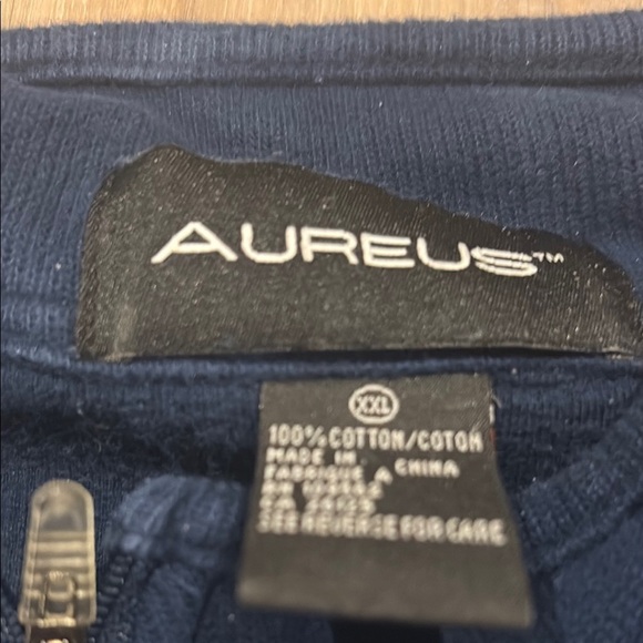 Blue Zip Up Sweater with Mock Neck - Picture 2 of 7